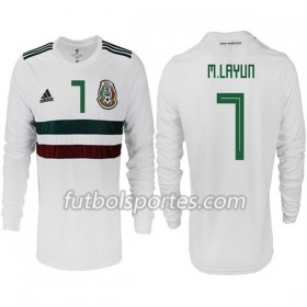 Camisetas México M. LAYUN 7 Segunda Equipacion Mundial 2018 Manga Larga